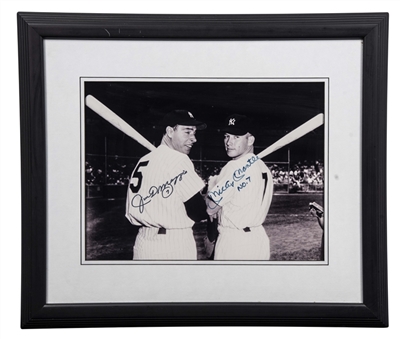 Mickey Mantle & Joe DiMaggio Dual Signed New York Yankees 11x14 Framed Photo (Beckett & Steiner)